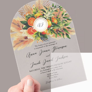 Citrus Wedding Acrylic Invitations