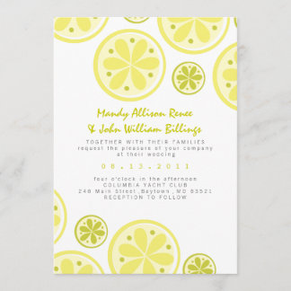 Citrus Wedding Invitation with Lemons and Limes