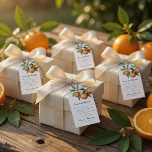 Citrus Wedding Mediterranean Orange  Gift Tags