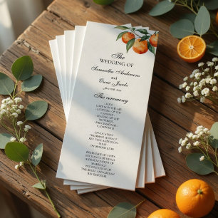 Citrus Wedding Program   Mediterranean Orange  Menu