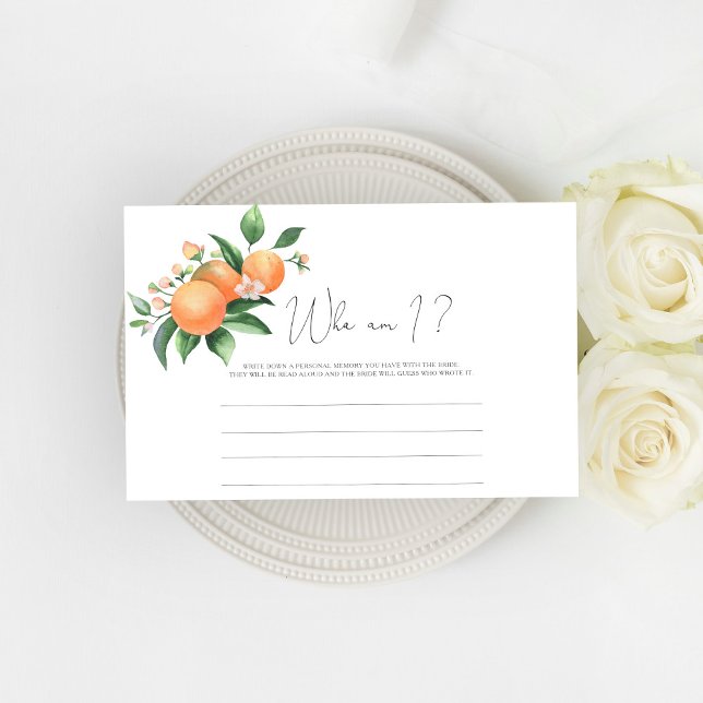 Citrus - Who am I bridal shower game Stationery (Creator Uploaded)