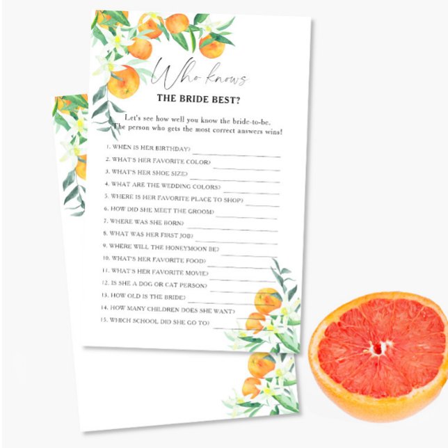 Citrus - Who knows the bride best game (Creator Uploaded)