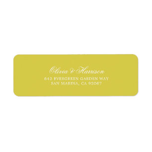 Citrus Yellow Calligraphy Address Label
