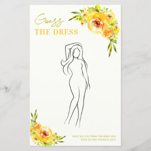 Citrus Yellow Floral Guess the Dress Shower Game