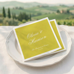 Citrus Yellow Island Old Money Wedding Napkins