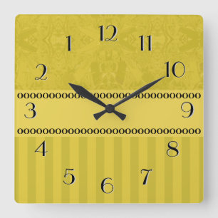 City Abstract Backwards Clock Gold with Stripes