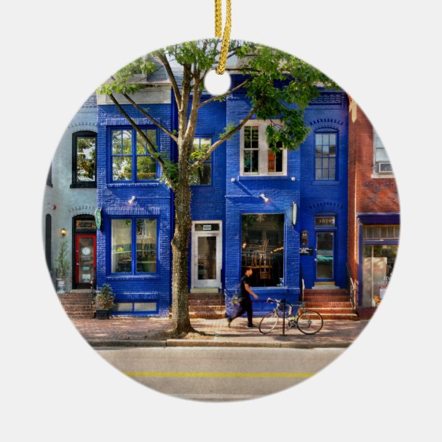 City - Alexandria VA - The colours of Alexandria Ceramic Tree Decoration (Front)