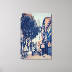 City Alleyway with Cafe Canvas Print