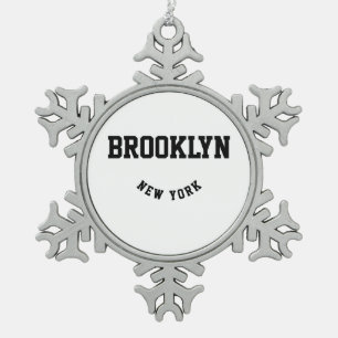 City and State Custom Location Snowflake Pewter Christmas Ornament