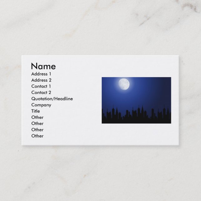 City at Night Business Card (Front)