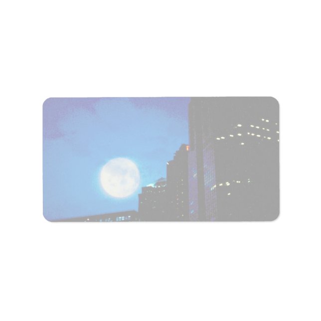 City at night with moon label (Front)