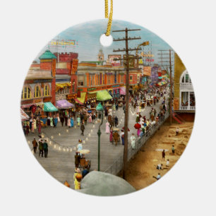 City - Atlantic City NJ - Steel Pier 1909 Ceramic Tree Decoration