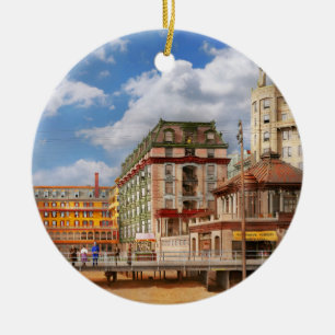 City - Atlantic City, NJ - The Dennis Hotel 1908 Ceramic Tree Decoration