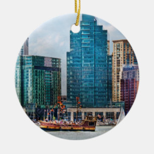 City - Baltimore MD - Harbour east Ceramic Tree Decoration