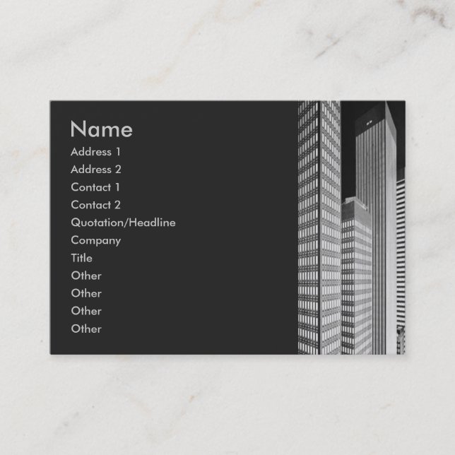 City Blocks Profile Card (Front)
