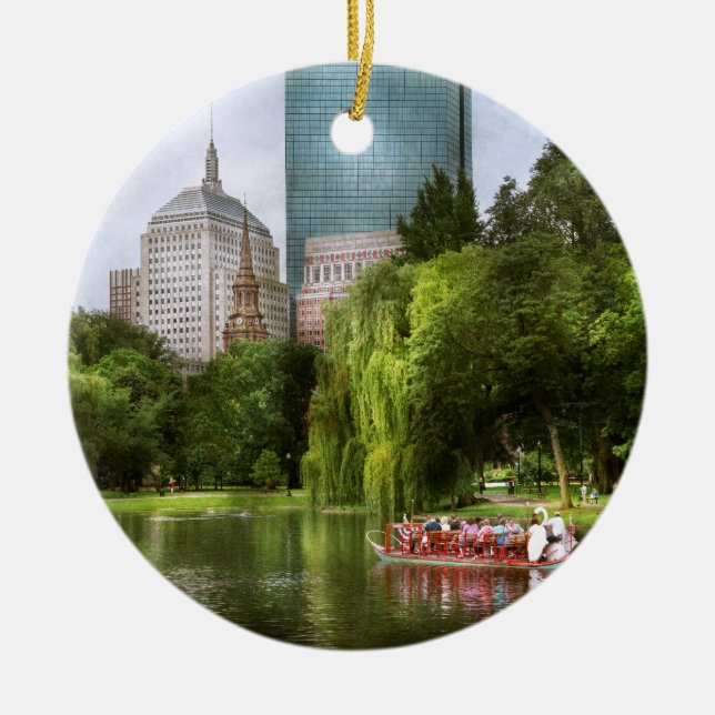 City - Boston Ma - Boston public garden Ceramic Tree Decoration (Front)