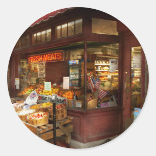 City - Boston Ma - Fresh meats and Fruit Classic Round Sticker