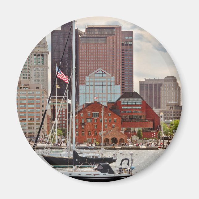 City - Boston Ma - Harbour walk skyline Magnet (Front)