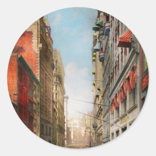 City - Boston MA - State St 1905 Classic Round Sticker