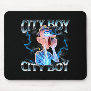 City boy brainrot meme reaction loud funny cartoon mouse pad