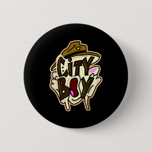 City boy meme  6 cm round badge