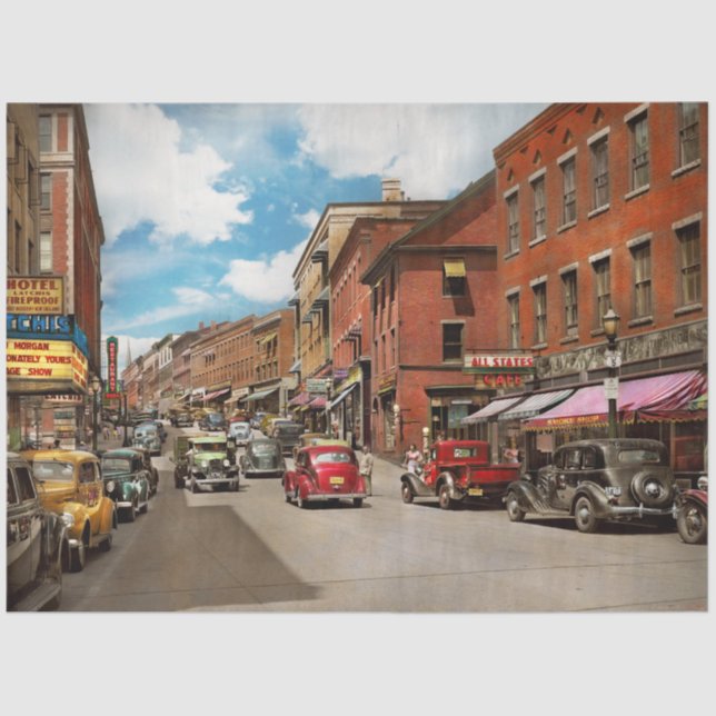 City - Brattleboro VT - No parking on Main St 1941 Tissue Paper (Front)