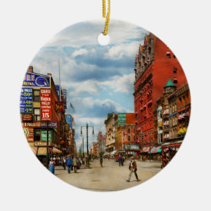 City - Buffalo NY - Signs of the Times 1900 Ceramic Tree Decoration