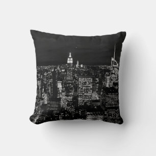 CITY BUILDING DURING NIGHT TIME PHOTO CUSHION