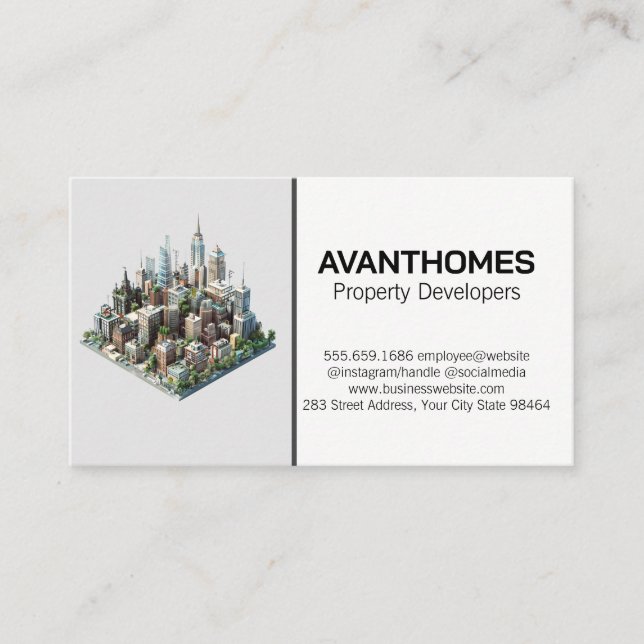 City Buildings 3D Appointment Card (Front)