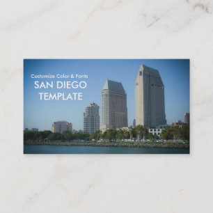City Buildings and Harbour - San Diego Business Card