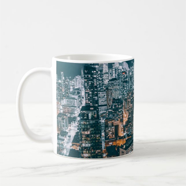 CITY BUILDINGS ON TOP VIEW COFFEE MUG (Left)