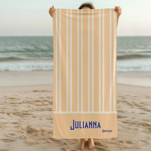 City Chic Boho Orange Striped Bridesmaids Beach Towel