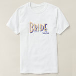 City Chic Pale Orange Bride T-Shirt<br><div class="desc">Our City Chic shirts in pale orange this one is for the BRIDE in trendy retro Guest Check font. Pick your fave fit — t-shirt, oversized tee for a swimsuit cover or sleep shirt, sweatshirt, or hoodie. Whether you’re heading to brunch, dancing all night, or just coordinating the cutest pre-wedding...</div>