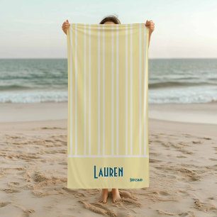 City Chic Soft Yellow Striped Bridesmaids Beach Towel