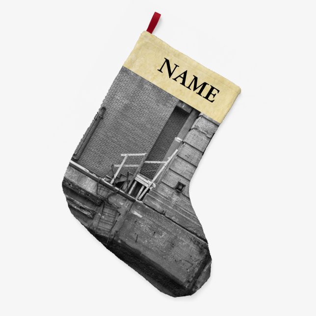 City - Chicago, IL - Failure Large Christmas Stocking (Front (Hanging))