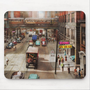 City - Chicago IL - Modes of transportation 1941 Mouse Pad
