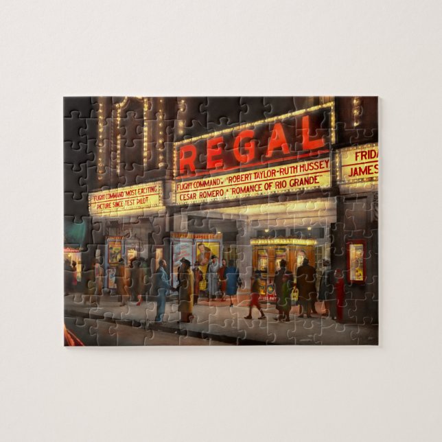 City - Chicago IL - Nightlife at the Regal Theatre Jigsaw Puzzle (Horizontal)