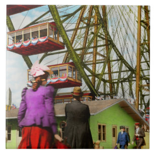 City - Chicago,IL - The first Ferris Wheel 1893 Tile