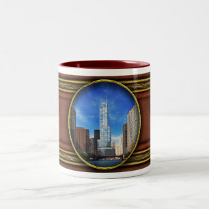 City - Chicago IL - Trump Tower Two-Tone Coffee Mug