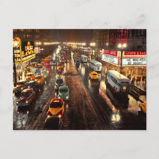 City - Chicago - They walked by night 1949 Postcard (Front)