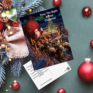 City Christmas Vintage Santa Claus  Postcard