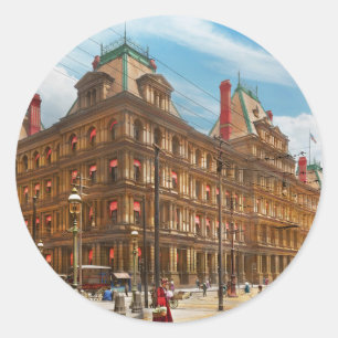 City - Cincinnati, OH - The Federal Building 1901 Classic Round Sticker