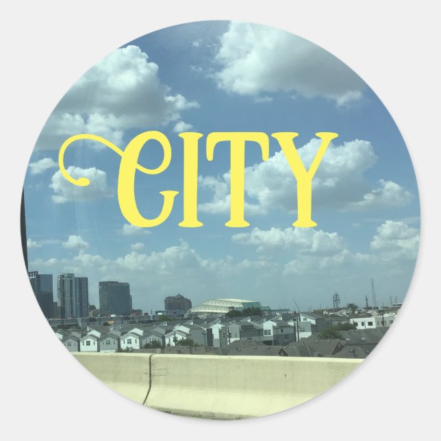 city classic round sticker (Front)