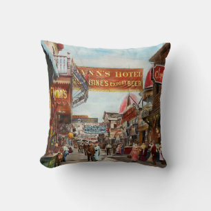 City - Coney Island NY - Bowery Beer 1903 Cushion