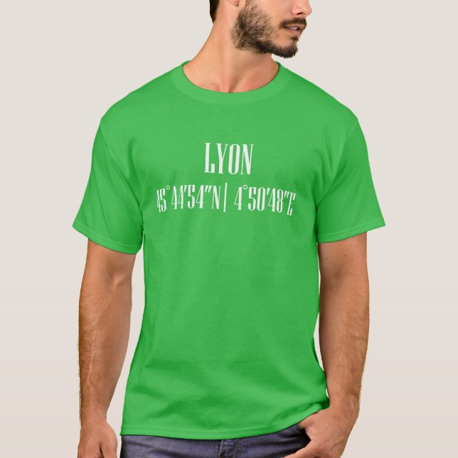 City Coordinates Lyon funny T-Shirt (Front)