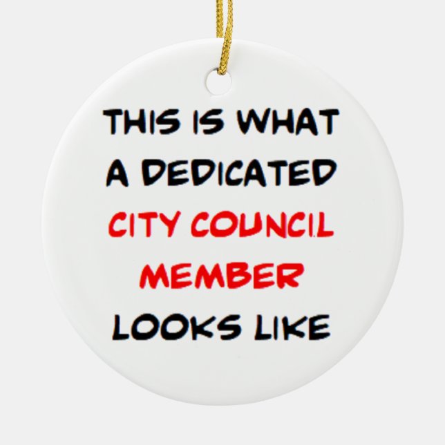 city council member, dedicated ceramic tree decoration (Front)