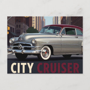 City Cruiser Classic American Car New York Postcard