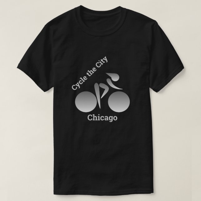 City Cyclist Silver Gradient T-Shirt (Design Front)