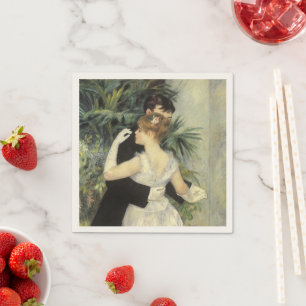 City Dance by Pierre Renoir, Vintage Fine Art Napkin