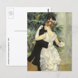 City Dance by Pierre Renoir, Vintage Fine Art Postcard